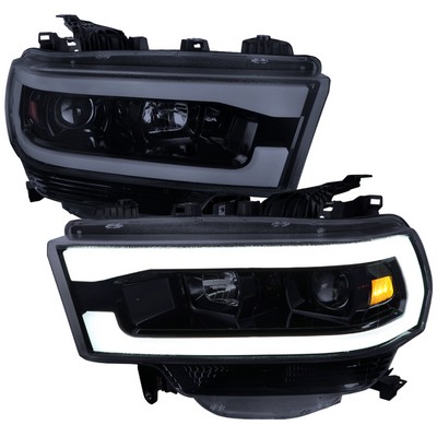 2019-22 Dodge Ram 2500 Projector Headlights Glossy Black Housing